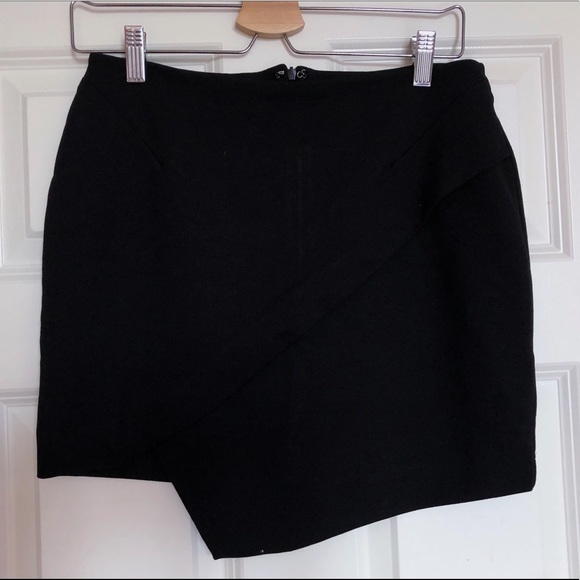 Topshop Asymmetrical Wrap Mini Skirt in Black - Picture 3 of 4